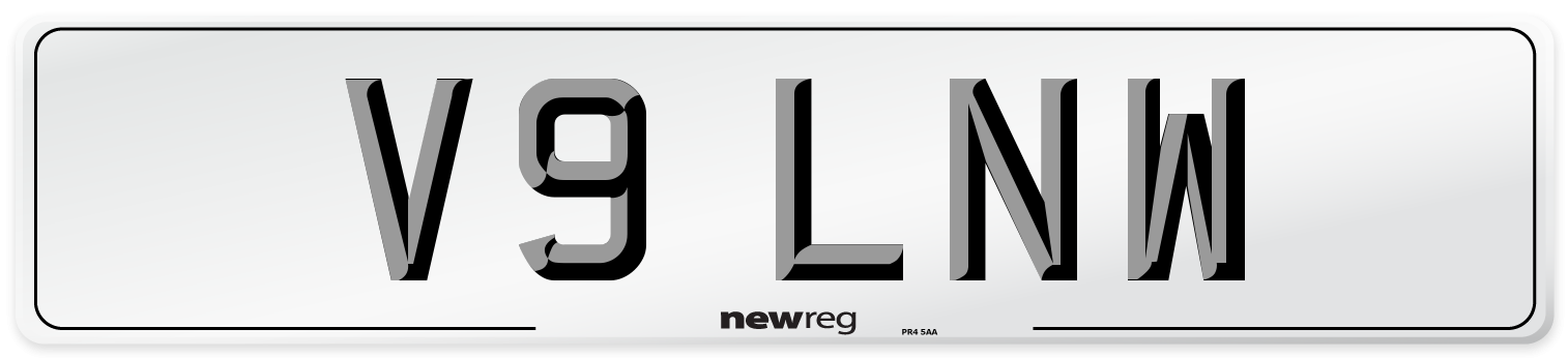 V9 LNW Number Plate from New Reg